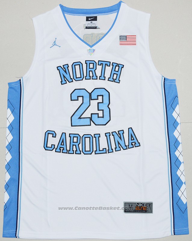 Maglia NCAA North Carolina Tar Heels Michael Jordan #23 Bianco
